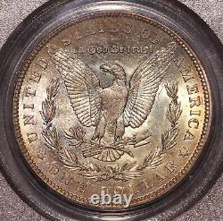 1904-O Morgan $ PCGS 64, Tonalité multicolore au revers, Avers éclatant avec ton de bord doré