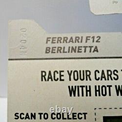 2014 Hot Wheels Silver Ferrari F12 Berlinetta Hw #31, 10sp Avant Rim Erreur, Rare