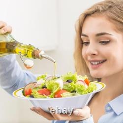 300 pièces de bols en plastique avec bord doré 6 oz petits bols jetables en plastique pour salade et bonbons