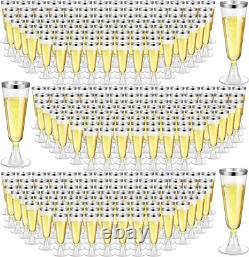 300 pièces de flûtes à champagne en plastique en vrac, flûtes à champagne jetables claires de 4,5 oz