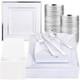 350pcs Assiettes Argentées Assiettes Carrées En Plastique 9.5 Et 6 Servent Pour