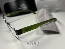 4 NOUVEAUX Lunettes Armani Exchange 1012 6045 Cadres Noir Vert Argent 51/17/140