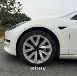 4 pièces Pour Tesla Model 3 Bouchons de roue de voiture 18 pouces Enjoliveurs Cache-jantes Couvre Argent NOUVEAU