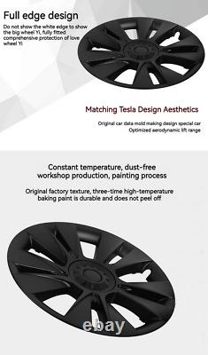 4 pièces pour les enjoliveurs de roues Tesla Model 3 18 pouces Caps de jante intégrales argentées