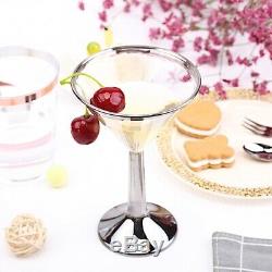5 Oz Argent Clair Rim Martini Cocktail En Plastique À Usage Unique Lunettes De Mariage
