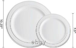 700 Piece Silver Dinnerware Set 200 Silver Rim Plaques En Plastique 300 Pla Argent