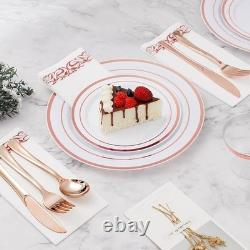 700 pièces de vaisselle jetable : assiettes, gobelets, fourchettes, couteaux, cuillères, serviettes, neuf