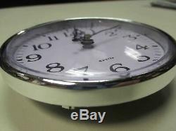9 Horloge À Quartz Avec Bordure En Plastique Argenté. Diamètre 110mm / Environ 4- 5/16 Pouce