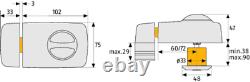 Abus 532931 7010 S Serrure De Jante De Porte Avec Tour Du Pouce Rotatif Argent