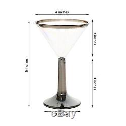 Argent Clair Jante 5 Oz Verres En Plastique En Verre À Cocktail Martini