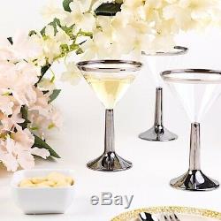 Argent Clair Jante 5 Oz Verres En Plastique En Verre À Cocktail Martini