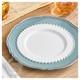 Assiette Ronde En Plastique Blanche Visions Beaded 7 1/2 Avec Bordure Perl&eacute;e Argent&eacute;e
