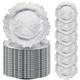Assiettes De Pr&eacute;sentation 100 Pi&egrave;ces 13 Pouces Argent&eacute;es En Plastique Pour Mariage, Bord Festonn&eacute; M&eacute;tallique Effet Corail