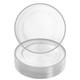 Assiettes De Service Argentées De 12 Pouces, Paquet De 50 Transparentes Avec Bord Argenté, Jetables