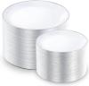 Assiettes En Plastique Bleues Avec Bord Argent&eacute; Et Vaisselle Jetable Argent&eacute;e Avec Bleu