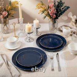 Assiettes en plastique jetables lourdes avec bord doré pour événements, fêtes, mariages, nouveauté