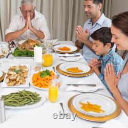 Assiettes jetables à bord argenté classique, 100 unités pour toutes les occasions
