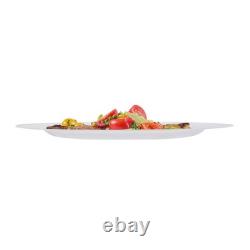 Assiettes jetables blanches Restaurantware de 10,5 x 10,5 pouces, 100 avec bord argenté