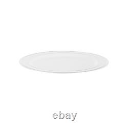 Assiettes jetables blanches Restaurantware de 7,5 x 7,5 pouces, 100 avec bord argenté P