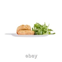 Assiettes jetables blanches Restaurantware de 7,5 x 7,5 pouces, 100 avec bord argenté P