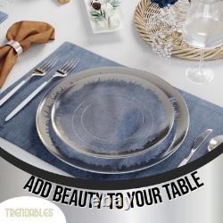 Assiettes jetables pour fournitures de fête assiettes en plastique avec bord argenté Assiettes jetables pour fournitures de fête assiettes en plastique avec bord argenté