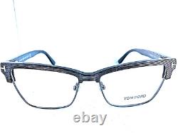 Authentiques nouvelles montures de lunettes pour femme Tom Ford TF 536420 argentées œil de chat 53 mm
