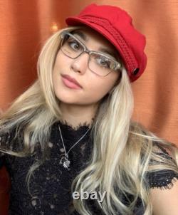 Authentiques nouvelles montures de lunettes pour femme Tom Ford TF 536420 argentées œil de chat 53 mm