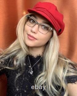 Authentiques nouvelles montures de lunettes pour femme Tom Ford TF 536420 argentées œil de chat 53 mm