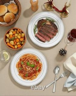 BUCLA 100 pièces, assiettes à dîner jetables de 10,25 pouces avec bord argenté