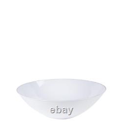 Bol à soupe en plastique blanc de 16 oz avec bord argenté, jetable, collection organique, 120 pièces