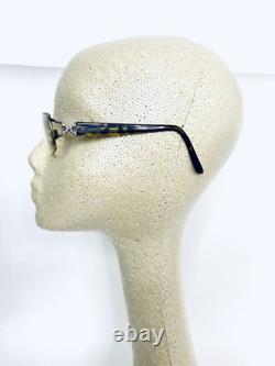 Bvlgari lunettes rectangulaires en métal argenté avec branches écaille de tortue Italie 2012B 53 17 130