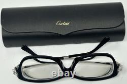 CARTIER CT0067OA 002 140 Montures de lunettes Panthère noir et argent France E33