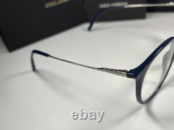 CINQ lunettes Dolce & Gabbana 5031 montures rondes bleues et argentées 51/19