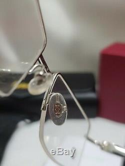 Cartier Rectangulaire Half Argent Rim Lunettes Optique