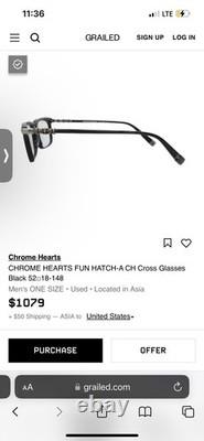 Chrome Hearts FUN HATCH lunettes de vue en argent 925 noir à monture carrée intégrale
