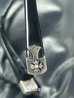 Chrome Hearts FUN HATCH lunettes de vue en argent 925 noir à monture carrée intégrale