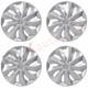 Couvre-jantes 4pc 14 Pouces Hubcaps Universel Argent Snap On S'adapte Aux Pneus Et Jantes R14
