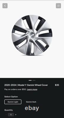 Couvre-jantes légers Gemini pour Tesla Model Y 19 pouces COMME NEUFS ! Ensemble de 4