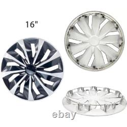 Couvre-roues 4X 16 pouces à clipser, enjoliveurs complets adaptés pour pneus R16 et jantes en acier