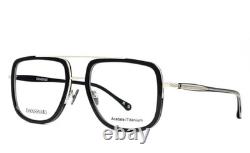 Danshari Black Diamond Da00604cm Lunettes de vue noires brillantes avec finitions argentées 52-18 Japon