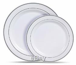 Déjeuner Dîner Assiettes Jetables En Plastique Partie Jante Or Ronde / Jante Argent 7' & 10