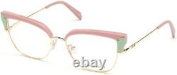 Emilio Pucci EP5147 074 Monture de lunettes optiques rose en plastique de style œil de chat 55-17-140