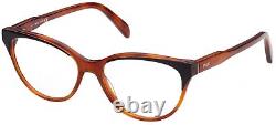 Emilio Pucci EP5165 056 Monture de lunettes optiques en plastique marron, forme œil de chat, 54-16-140.