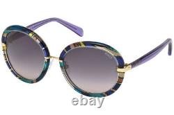 Emilio Pucci Ep12 92b Purple Multi Color Round Sunglasses Cadre 57-19-135 Ep0012