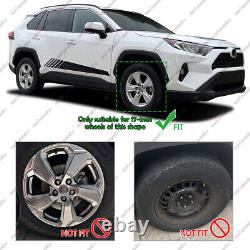 En français, cela se traduirait par : 'Enjoliveurs de roues noires pour jantes de 17 pouces Toyota RAV4 XLE 2019-2024'