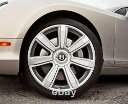 Enjoliveur de roue en argent pour Bentley Continental GT & Flying Spur, jante à 7 branches de 21 pouces.