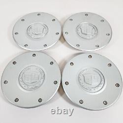 Ensemble de 4 bouchons de centre argentés pour jante à 7 branches de Cadillac CTS 2003-2004 # 4567