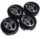Ensemble De 4 Pièces De Bouchons De Moyeu De Roue Toyota 62 Mm I Couvertures De Jante Avec Logo Noir