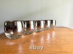 Ensemble de 5 verres Roly Poly style Dorothy Thorpe en verre argenté dégradé