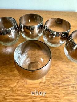 Ensemble de 5 verres Roly Poly style Dorothy Thorpe en verre argenté dégradé